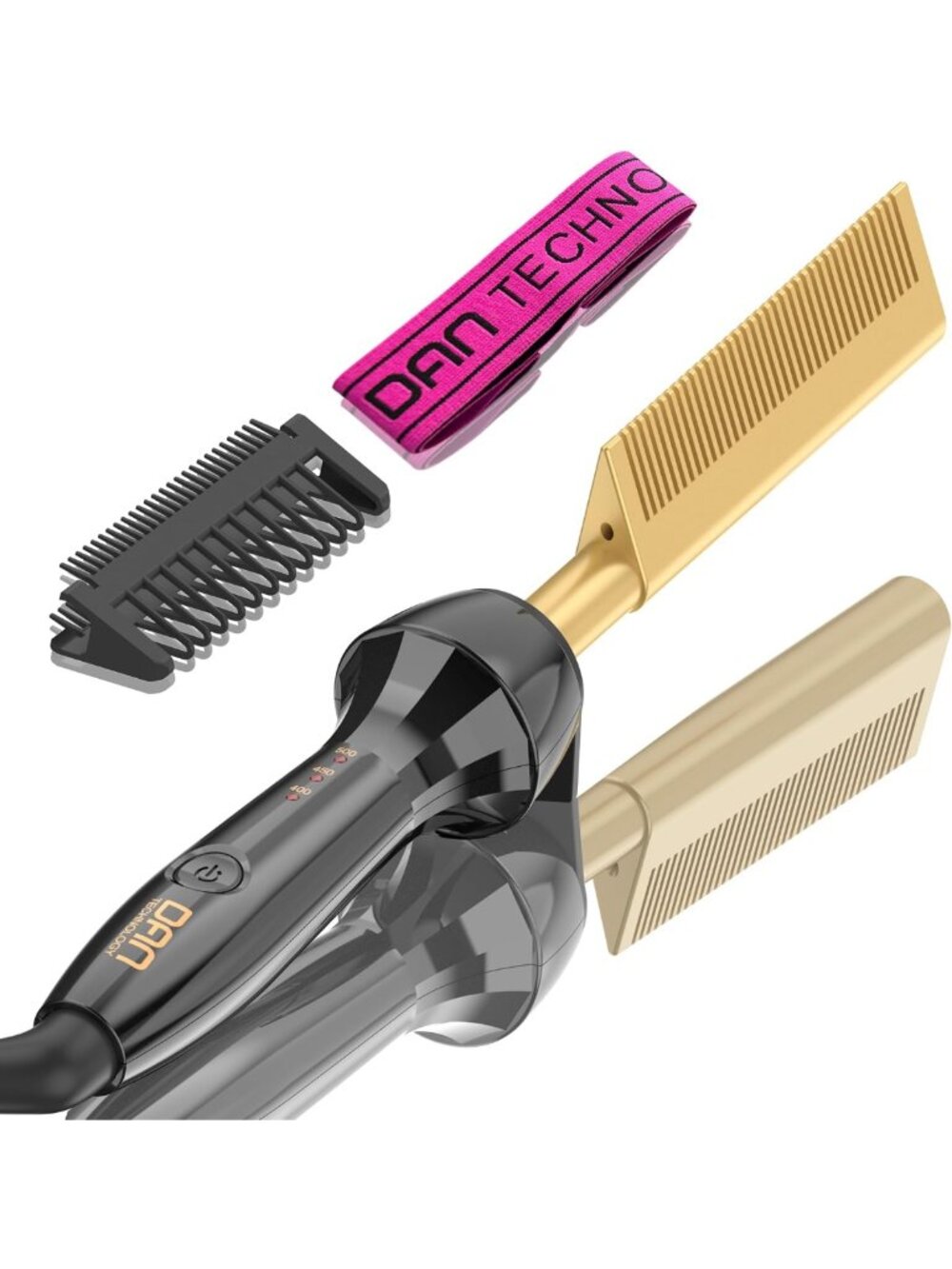 500℉ Electric Hot Comb Straightener for Black Hair - Dual Voltage, Adjustable